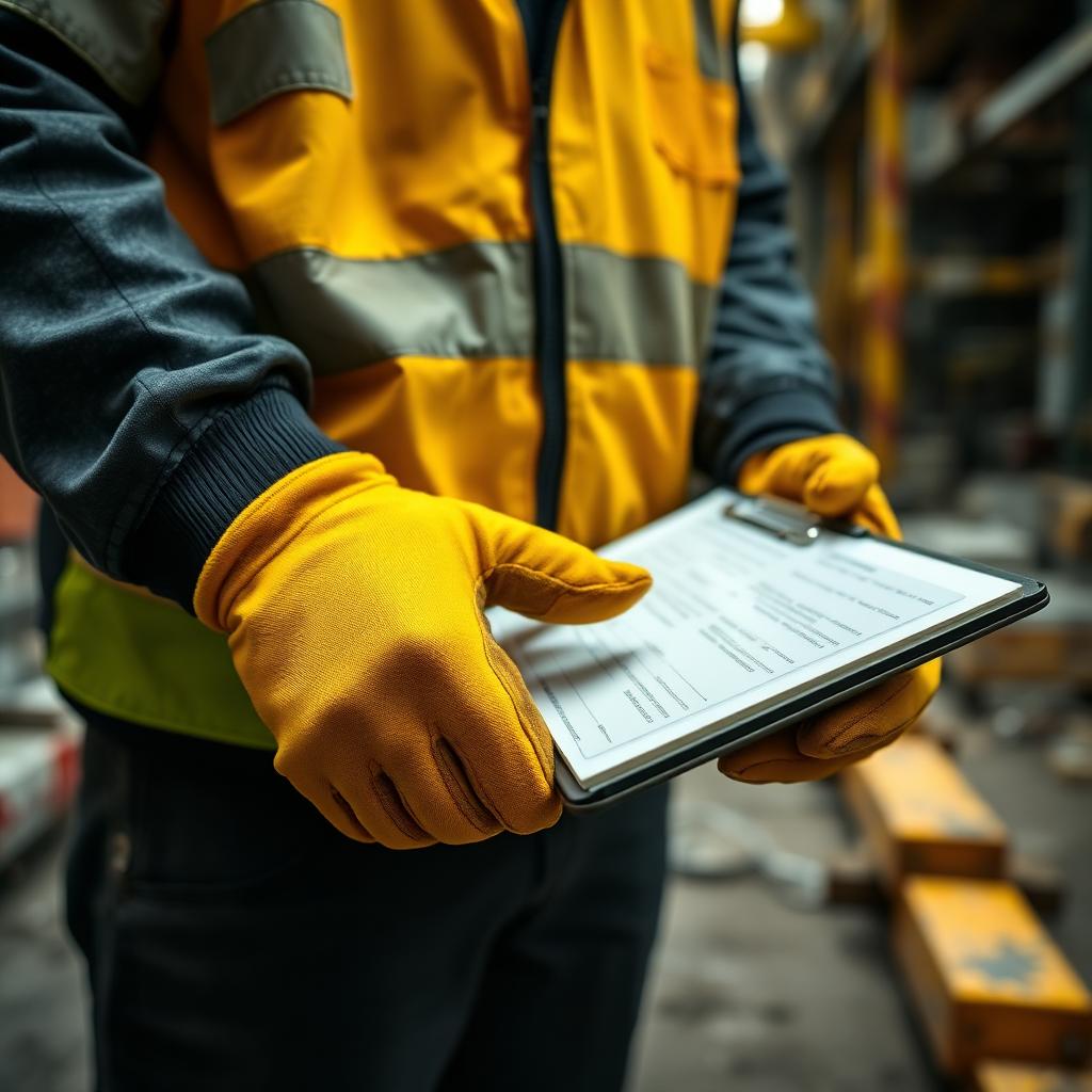 Written safety program binder and documentation on a construction project desk